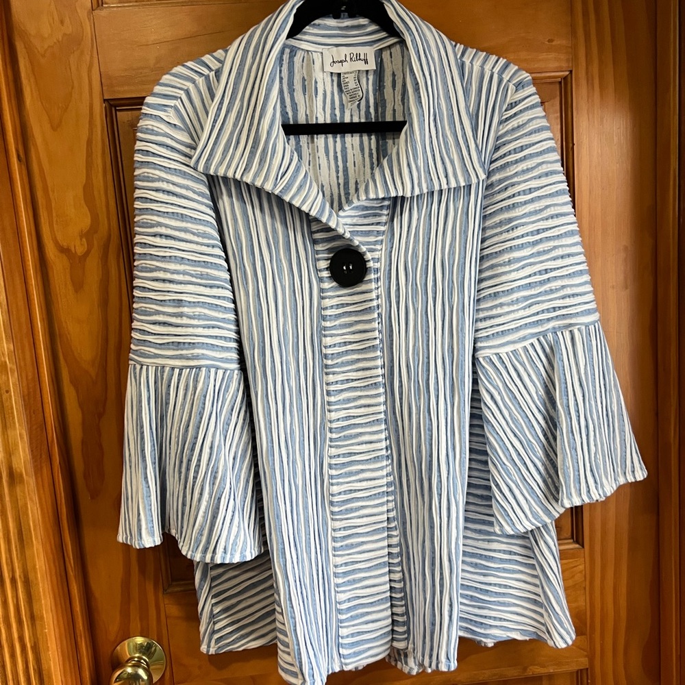 Joseph Ribkoff Blue and white striped jacket